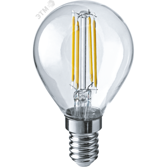 Лампа светодиодная LED 4вт Е14 теплый шар FILAMENT Navigator Group 71309