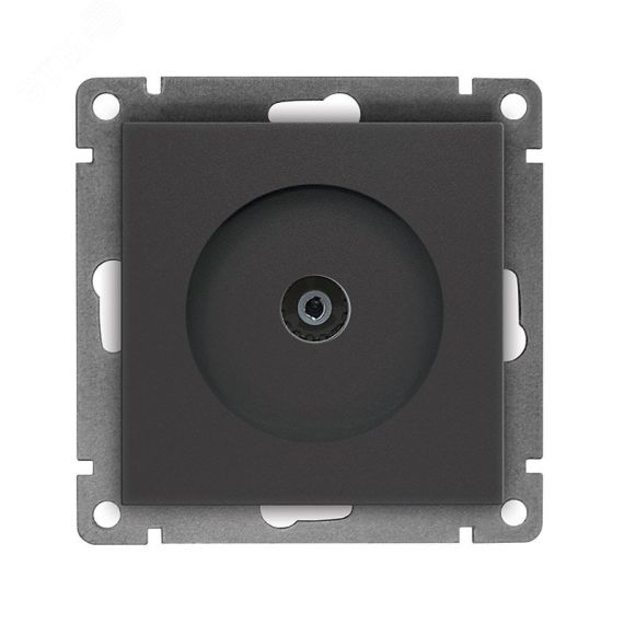 Розетка телевизионная одноместная серия Афина, с/у, тупиковая, 75Ом, ч/д 4-2400Мгц, графит (еврослот) Универсал A0027-Gr
