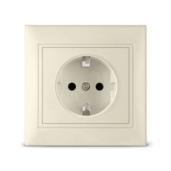 Севиль Розетка с заземлением слоновая кость (ivory) Универсал Б-С0028