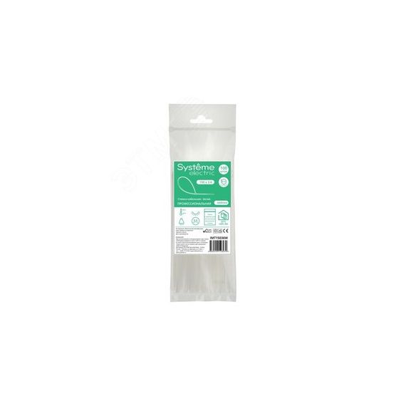 Стяжка кабельная MultiSet 150х3.6 Белая (100шт) SE (Systeme) IMT15036W