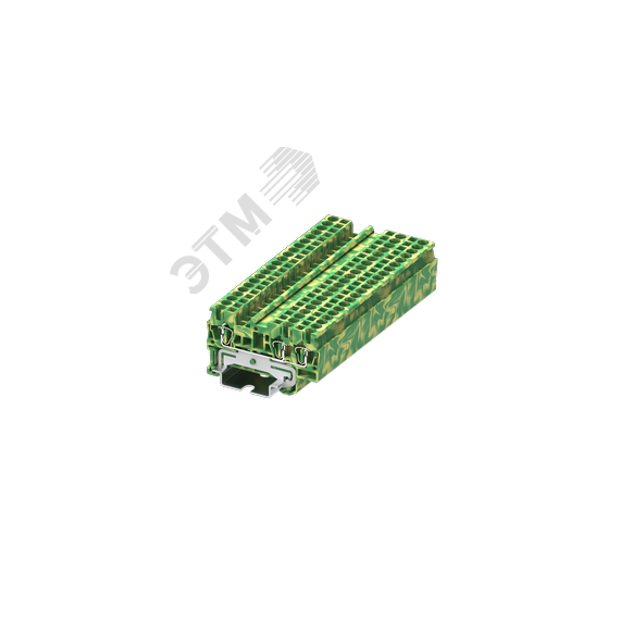 Клемма TC 1-2 земля, сечение 2,5 мм. кв., желто-зеленая SUPU TC2.5-3-PE