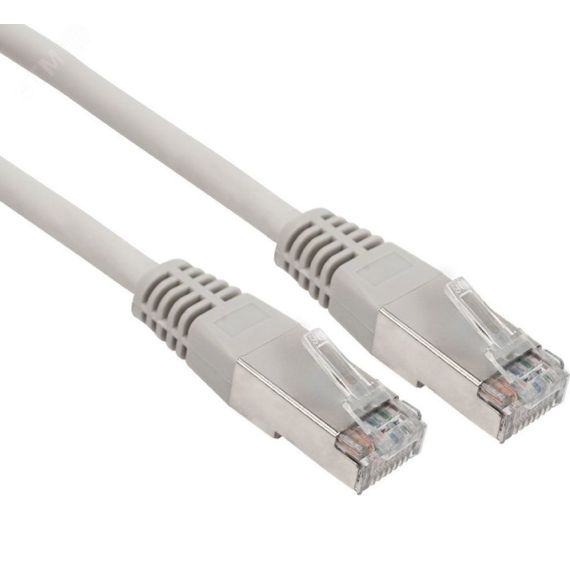Патч-корд FTP категория 6 LSZH, длина 1 метр, экранированный, серый, REXANT 18-8102-1