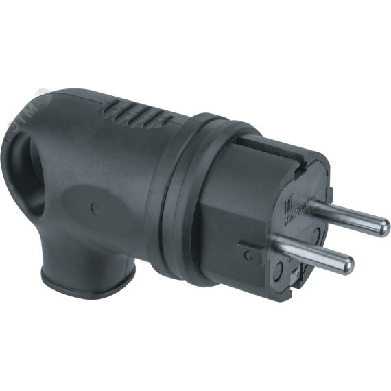 Вилка Navigator 61 367 NCA-PLR01-16A-E-IP44-BL угловая с заземлением каучук черная Navigator Group 61367