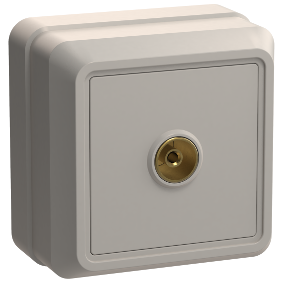 OKTAVA Розетка 1-местная TV для открытой установки РТВ20-ОКм кремовый IEK