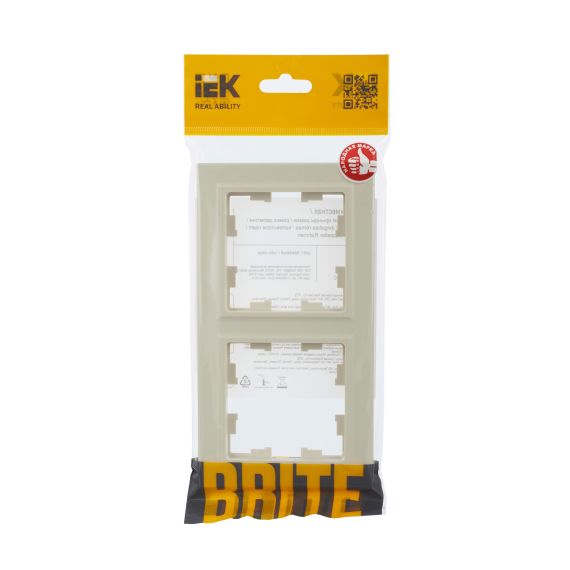 BRITE Рамка 2-местная РУ-2-БрКр бежевый IEK