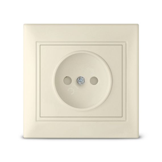 Розетка Севиль без заземления с защитными шторками слоновая кость (ivory) Универсал Б-С0047