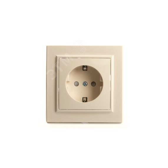 Розетка одноместная с/з,с защитной шторкой,250В, 16А,  серия Эрна, слоновая кость Stekker STEKKER PST16-9010-02 39236