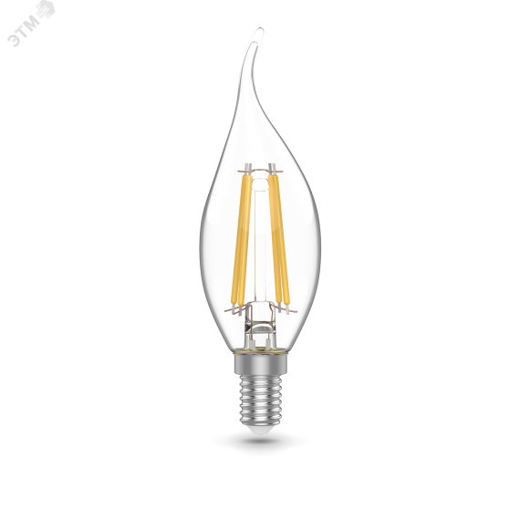 Лампа светодиодная филаментная LED 4.5 Вт 420 лм 4100К AC180-240В E14 свеча нейтральный  Basic Gauss Gauss 1041125