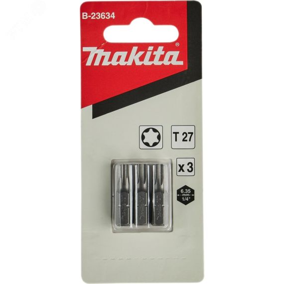 Насадка бита T27, 25 мм, C-form, 3 шт. Makita B-23634