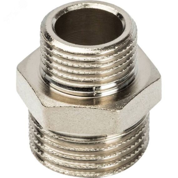 Ниппель НН 1/2'х3/8' переходной, никелированный STOUT SFT-0004-001238