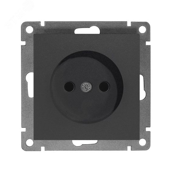 Розетка одноместная серия Афина б/з, с/у, 16А, 220В, графит (еврослот) Универсал A0022-Gr