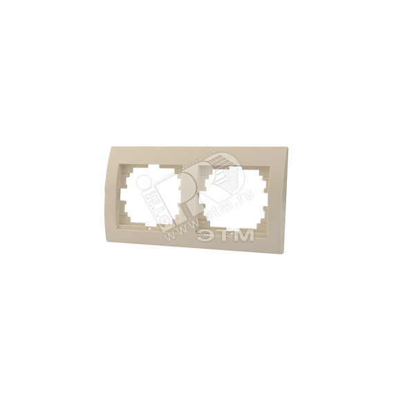 DERIY Рамка х2 горизонтальная крем Lezard 702-0300-147