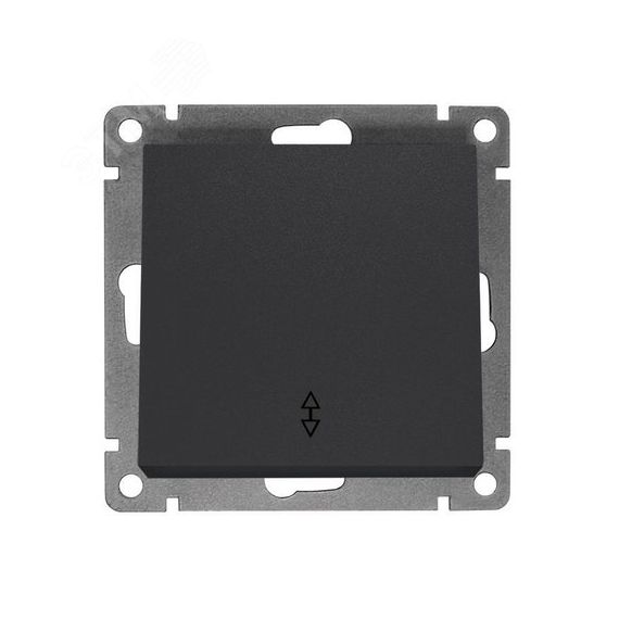 Выключатель одноклавишный проходной серия Афина, с/у, 10А, 220В, графит (еврослот) Универсал A0025-Gr