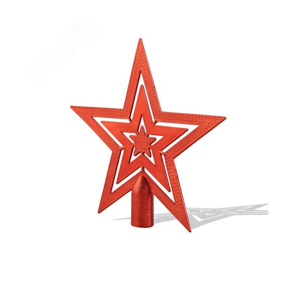 Верхушка на елку Звезда 20см цвет красный Neon-Night 501-005