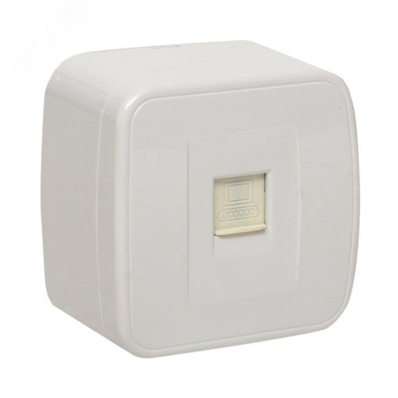 Розетка Минск RJ-45 1-местная ОП 1А 120В белая EKF EGK01-035-10