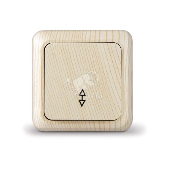 Выключатель Олимп одноклавишный проходной сосна Универсал 5560803