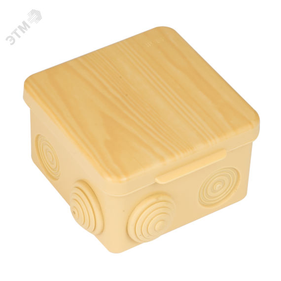 Коробка распаячная КМР-030-031 с крышкой (83х83х54) 7 мембранных вводов светлое дерево IP54 PROxima EKF plc-kmr-030-031-s