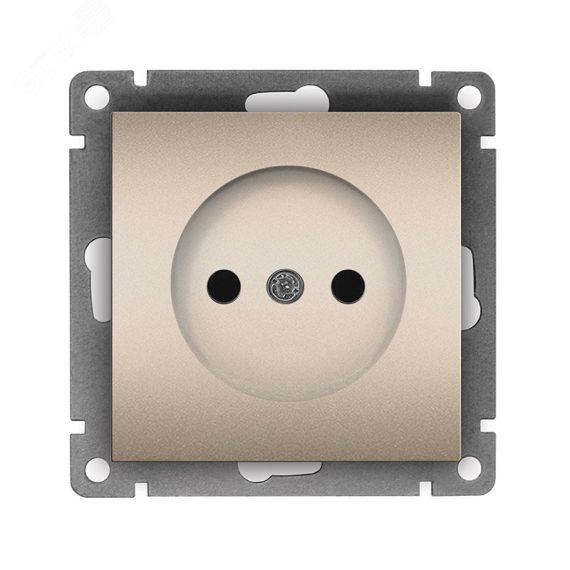 Розетка одноместная серия Афина б/з, с/у, 16А, 220В, шампань (еврослот) Универсал A0022-Br