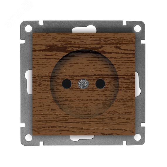Розетка одноместная серия Афина б/з, с/у, 16А, 220В, венге (еврослот) Универсал A0022-V