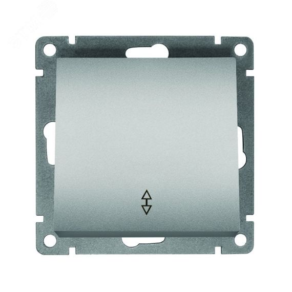 Выключатель проходной одноклавишный серия Афина , с/у, 10А, 220В, серебро (еврослот) Универсал A0025-S