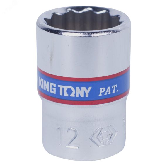 Головка торцевая стандартная двенадцатигранная 1/4', 12 мм King Tony 233012M