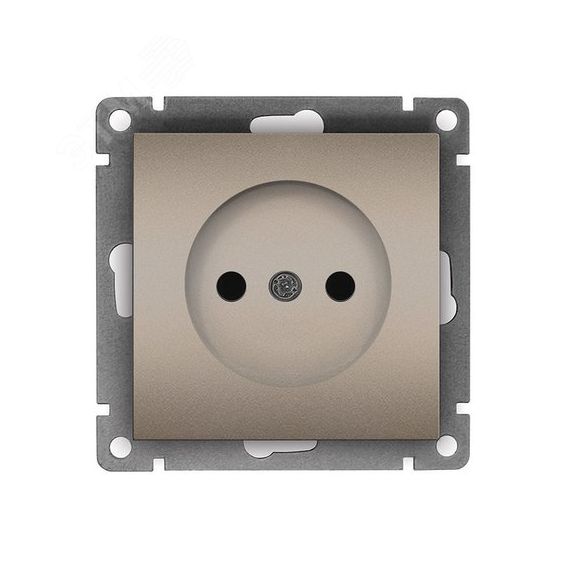 Розетка одноместная серия Афина б/з, с/у, 16А, 220В, шампань (еврослот) Универсал A0022-Br