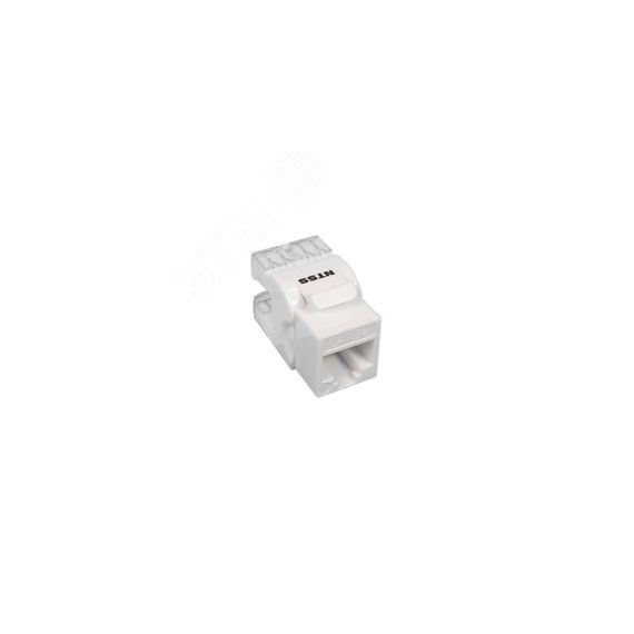 Модуль розеточный Keystone UTP RJ45 cat.5e. 180 градусов. белый NTSS NTSS-KJ-UTP-RJ45-5e-180-WT