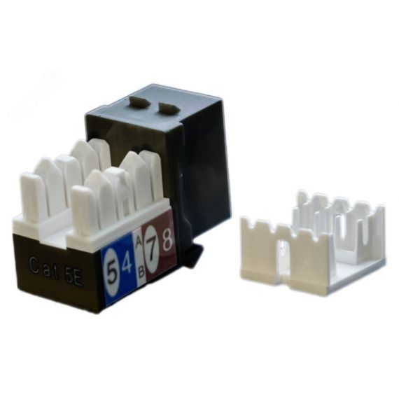 Вставка Keystone Jack RJ-45(8P8C) категория 5e черная Hyperline KJ9-8P8C-C5e-90-BK