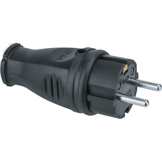 Вилка Navigator 61 368 NCA-PLR02-16A-E-IP44-BL прямая с заземлением каучук черная Navigator Group 61368