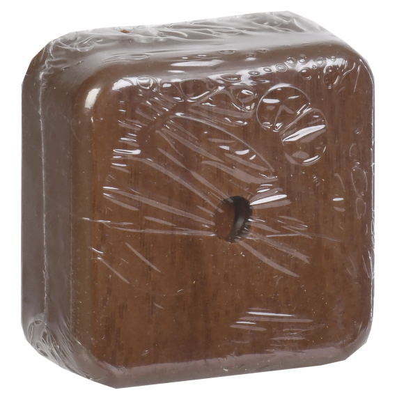 Коробка распаячная КМ41206-05 для открытой проводки безгалогенная (HF) 50х50х20мм дуб (4 клеммы 3мм2) IEK