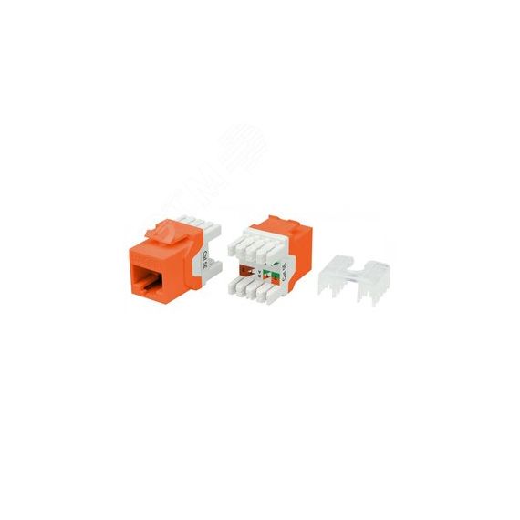 Вставка Keystone Jack RJ-45(8P8C) категория 5e оранжевая Hyperline KJ8-8P8C-C5e-180-OR