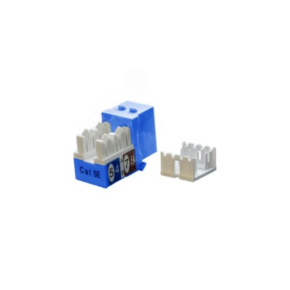 Вставка Keystone Jack RJ-45(8P8C) категория 5e синяя Hyperline KJ9-8P8C-C5e-90-BL