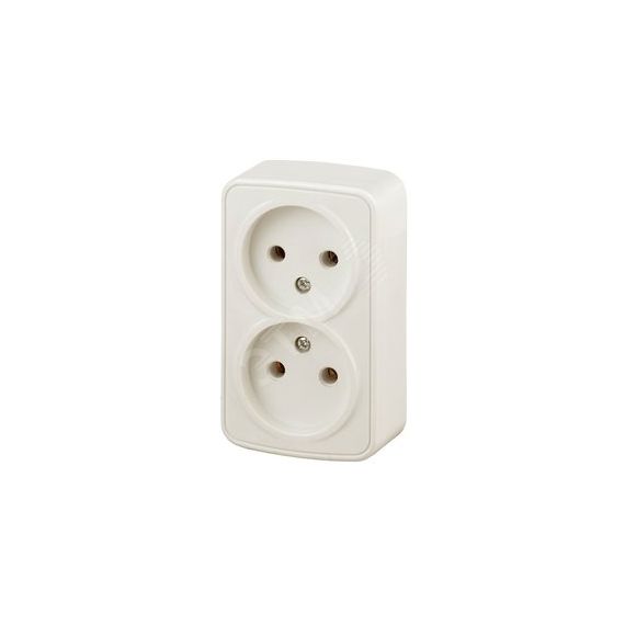 Розетка 2х2P, 16A-250В, ОУ, Polo, сл.кость, 3-203-02 ЭРА Б0036129