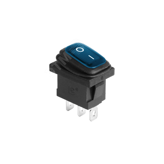 Выключатель клавишный 250V 6А (3с) ON-OFF синий с подсветкой Mini влагозащита REXANT 36-2176