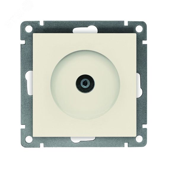 Розетка телевизионная одноместная серия Афина, с/у, тупиковая, 75Ом, ч/д 4-2400Мгц, слоновая кость (ivory) (еврослот) Универсал A0027-I