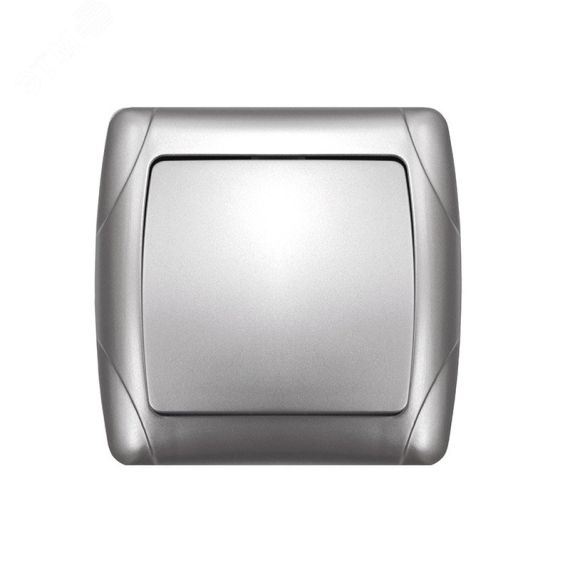 Маргарита выключатель одноклавишный  с/у, 10А, 220В, серебро(еврослот) Универсал М0021-S