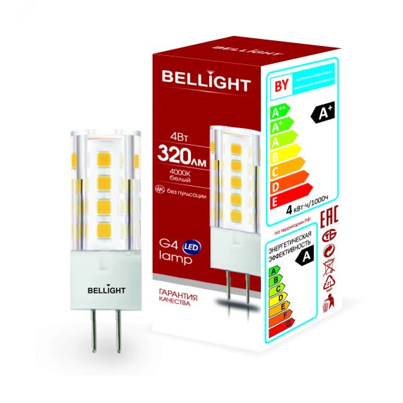 Лампа LED 4Вт 4000K 320Лм G4  Bellight BELLIGHT 88297906