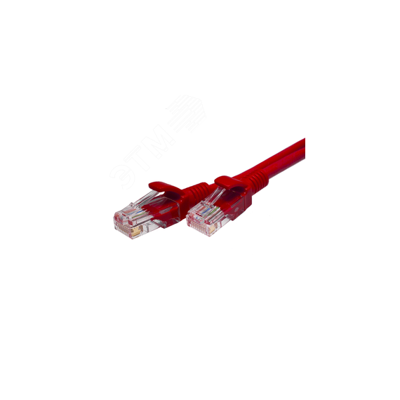 Патч-кордUTP 5e 4x2 26AWG (7x0.16mm) Cu LSZH красный 1м СУПР 10-0152