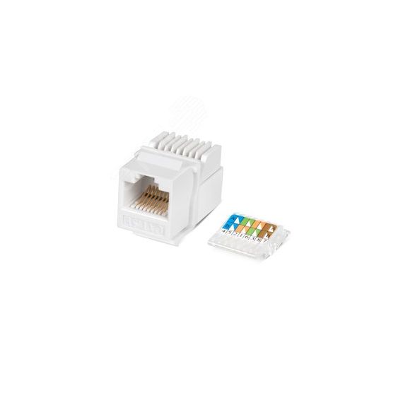 Вставка Keystone Jack RJ-45(8P8C), категория 5e, без инструмента Toolless, белая Cabeus KJ-RJ45-Cat.5e-Toolless