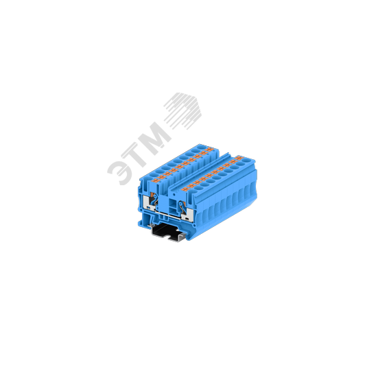Клемма TP 1-1 проходная Push-in, сечение 6 мм. кв., синяя SUPU TP6-2-BU