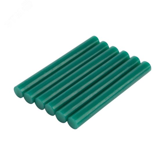 Стержни клеевые диаметр 11 мм, 100 мм, зеленые (упак - 6 шт.) REXANT 09-1228