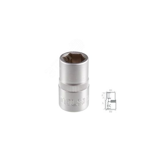 Головка торцевая стандартная шестигранная 1/2'', 13 мм Tolsen TT16513