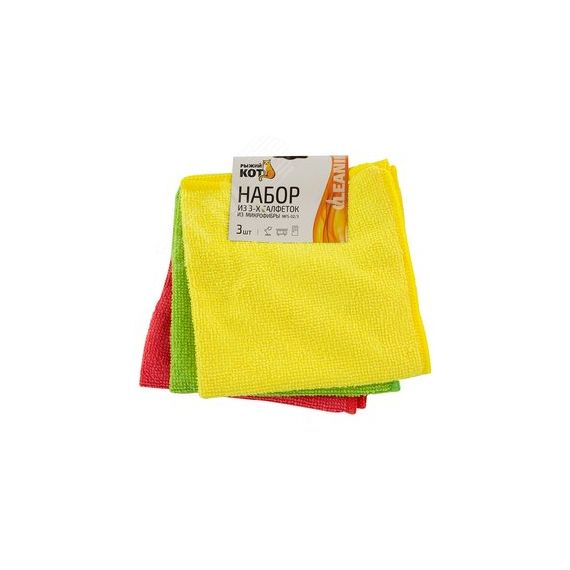 Набор салфеток из микрофибры 3шт MFS-02/3, размер: 30х30см СКРАП 310239