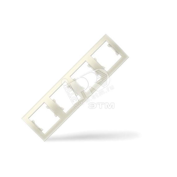 Рамка 4 поста Бриллиант горизонтальная слоновая кость Универсал 7948721