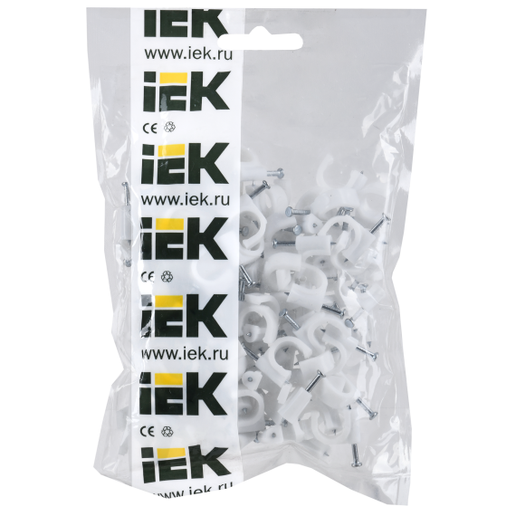 Скоба 10мм круглая пластиковая (100шт) IEK