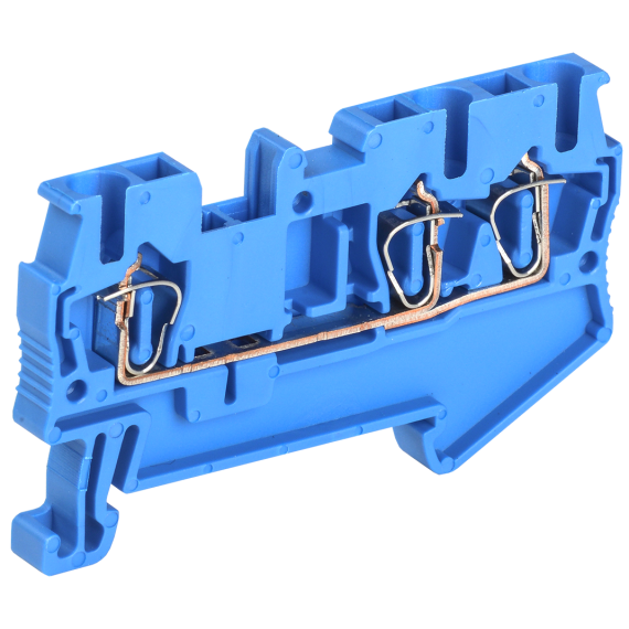 Клемма пружинная КПИ 3в-2,5 3 вывода 31А синяя IEK