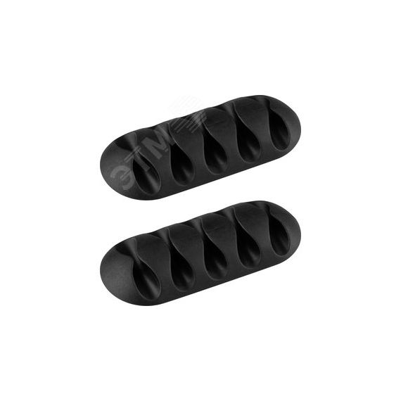 Держатели для 5 проводов на клейкой основе,       цвет-черный, 2 шт Park 103761