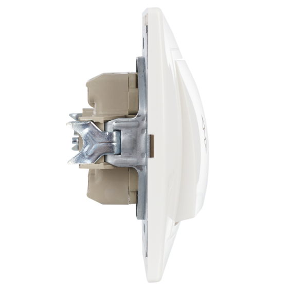 KVARTA Выключатель 2-клавишный проходной 10А ВСп10-2-0-КБ белый IEK