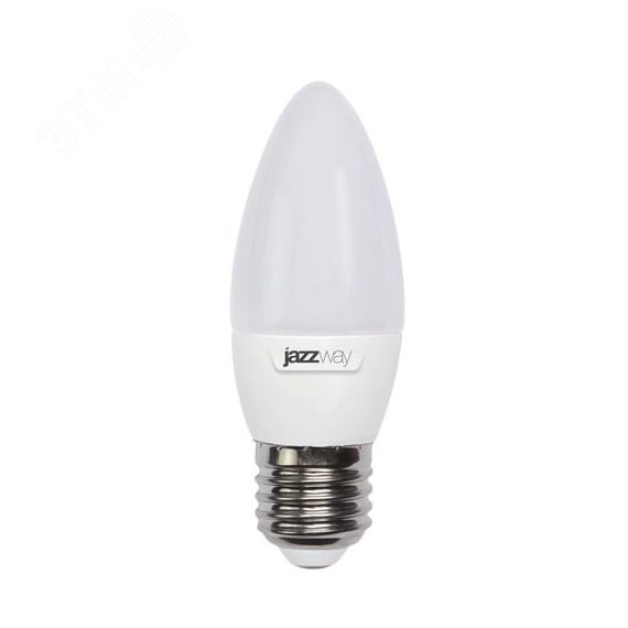 Лампа светодиодная LED 9Вт Е27 5000K матовая свеча JazzWay 5001954A