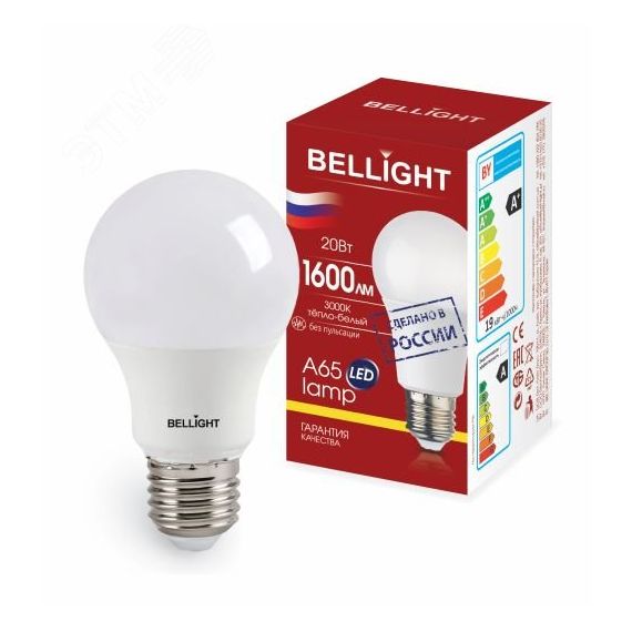 Лампа светодиодная LED 20Вт Е27 220 3000К 1600Лм Bellight BELLIGHT 88297796